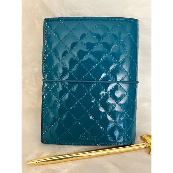 Filofax Pocket Domino Luxe Teal Agenda Organizer New with tags! - Picture 2 of 6